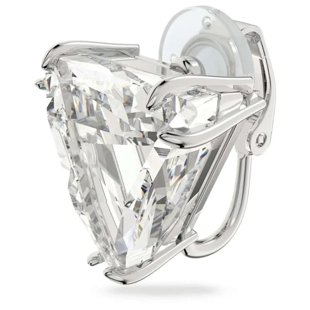 Swarovski Mesmera Clip Earring Single Triangle Cut White Rhodium Plated NIB